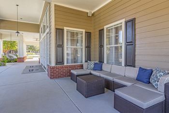 Outdoor patio with seating counces